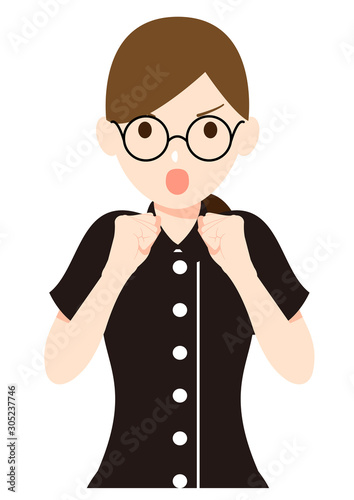 応援して励ますめがねの女性看護士 ポーズ2f Stock Vector Adobe Stock