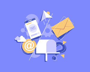 Fototapete - Email and messaging,Email marketing campaign