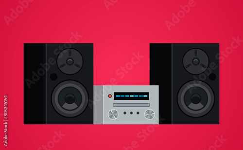 Cuadros en Lienzo Home modern stereo audio system and cassette player.