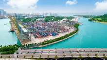 Containers At Port Of Singapore