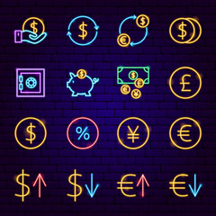 Poster - Finance Neon Icons