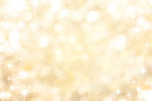 Abstract Blur Soft Gradient Gold Color Background With Star Glittering Light For Show,promote And Advertisee Product And Content In Merry Christmas And Happy New Year Season Collection Concept	