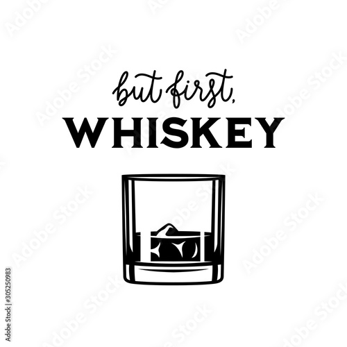 Photo Whiskey related typography poster. Vector vintage illustration.