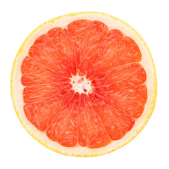 Canvas Print - grapefruit slice isolated on a white background