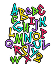 Poster - Urban graffiti symbols vector clipart on white
