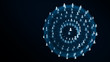 © Nicolas Gregor - Moderne background from user sign connected by lines of blue colors into sphere with blurred black background