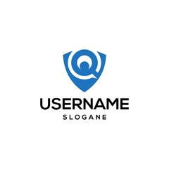 Wall Mural - security logo design blue vector
