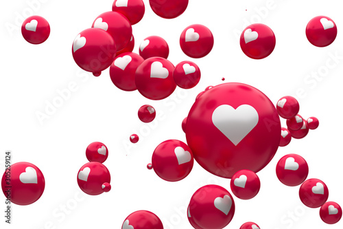 Fotografía Facebook reactions emoji 3d render Premium Photo,social media balloon symbol wit