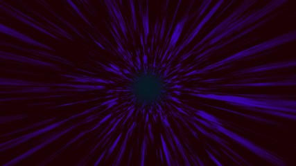 Wall Mural - Space warp speed through wormehole as since fiction universe teleport with cosmic design light rays. Space transport concept. Futuristic purple color