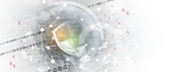 internet digital security technology concept for business background. Lock on circuit board
