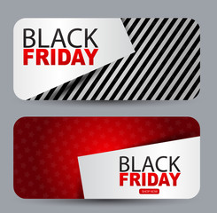 Wall Mural - Black Friday sale banner or card set. Special offer discount. Gift voucher design. Vector illustration.