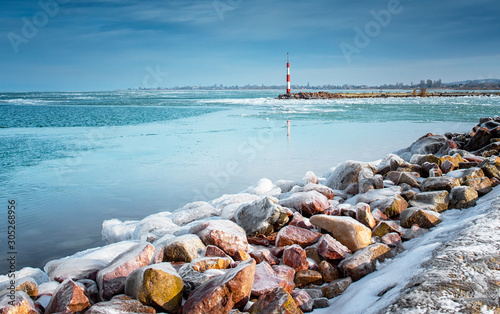 Nice winter scene at lake Balaton