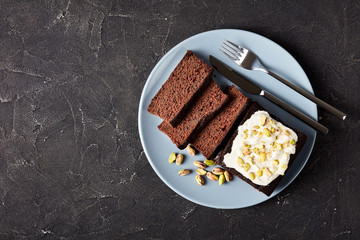 Wall Mural - Dark Molasses Gingerbread Cake on a plate