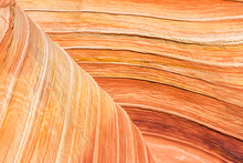 Orange Pink And Red Layers Of Sandstone In Detailed Textures. Graphic Resource For Natural Lines And Curves Of Stone.