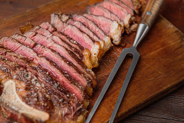 Wall Mural - grilled marbled beef steak on a bone