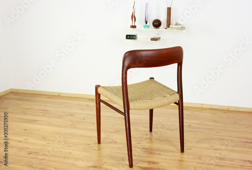 Møller TEAK CHAIR No.75 Stuhl Danish Design Mid Century 60er Moller Vintage  Dining Paper Cord