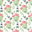 © Ellivelli - Watercolor seamless pattern Spring flowers. Festive background