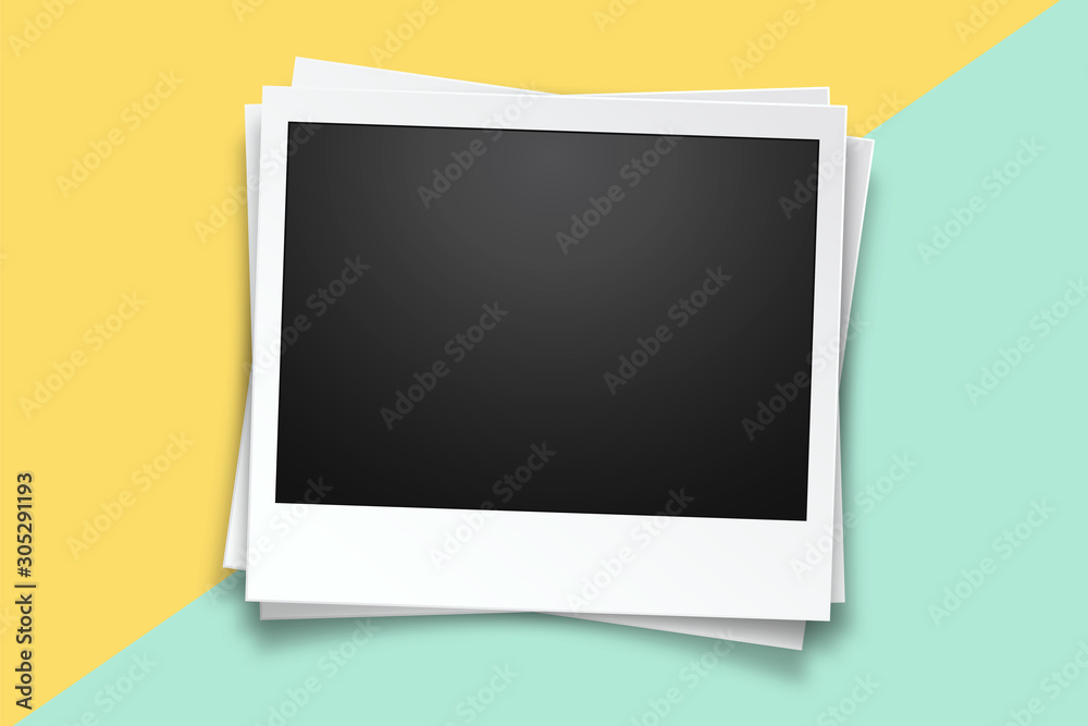 Realistic vector photo frame - obrazy, fototapety, plakaty 