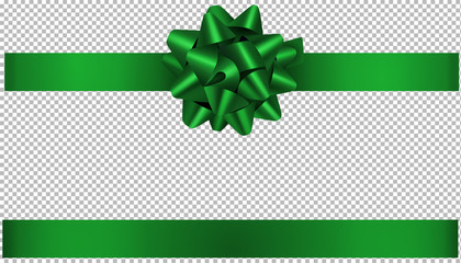 green bow and ribbon illustration for christmas and birthday decorations