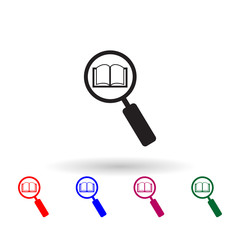 Poster - Search for a book multi color icon. Simple glyph, flat vector of library icons for ui and ux, website or mobile application