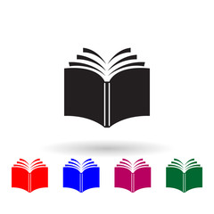 Poster - Log book multi color icon. Simple glyph, flat vector of library icons for ui and ux, website or mobile application