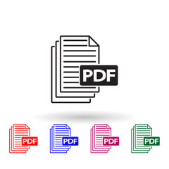 Poster - Pdf files multi color icon. Simple glyph, flat vector of library icons for ui and ux, website or mobile application