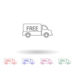 Poster - Free freight trip multi color icon. Simple thin line, outline vector of logistic icons for ui and ux, website or mobile application