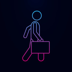 Poster - Man with luggage nolan icon. Simple thin line, outline vector of male bag and luggage icons for ui and ux, website or mobile application