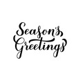 Season s Greetings calligraphy hand lettering isolated on white. Merry Christmas and Happy New Year typography poster. Easy to edit vector template for greeting card, banner, flayer, sticker, etc.