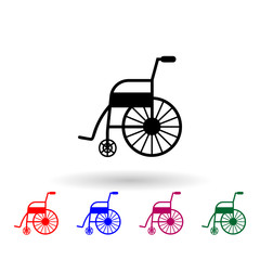 Poster - Wheelchair multi color icon. Simple glyph, flat vector of medecine icons for ui and ux, website or mobile application