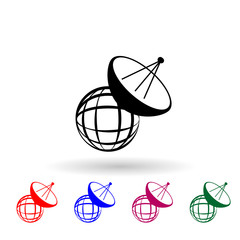 Poster - Satellite technology concept multi color icon. Simple glyph, flat vector of media icons for ui and ux, website or mobile application