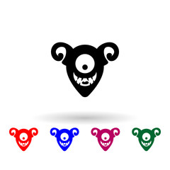 Sticker - monster multi color icon. Simple glyph, flat vector of monsters icons for ui and ux, website or mobile application