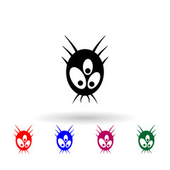 Sticker - monster multi color icon. Simple glyph, flat vector of monsters icons for ui and ux, website or mobile application