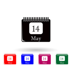 Poster - Calendar 14 may multi color icon. Simple glyph, flat vector of mother day icons for ui and ux, website or mobile application