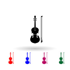 Poster - Violin multi color icon. Simple glyph, flat vector of music instrument icons for ui and ux, website or mobile application