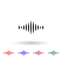 Poster - Floating sound wave multi color icon. Simple glyph, flat vector of music instrument icons for ui and ux, website or mobile application