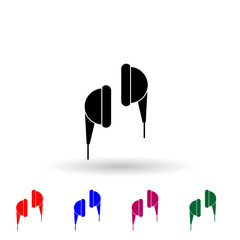 Poster - Earphones multi color icon. Simple glyph, flat vector of music instrument icons for ui and ux, website or mobile application