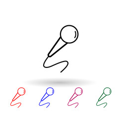 Poster - Microphone multi color icon. Simple glyph, flat vector of music instrument icons for ui and ux, website or mobile application