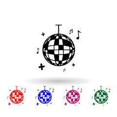 Poster - Party ball multi color icon. Simple glyph, flat vector of music instrument icons for ui and ux, website or mobile application