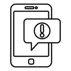 Poster - smartphone notification icon. outline smartphone notification vector icon for web design isolated on