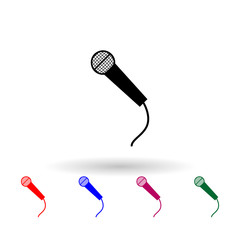 Poster - Microphone app multi color icon. Simple glyph, flat vector of music icons for ui and ux, website or mobile application
