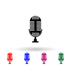 Poster - Microphone app multi color icon. Simple glyph, flat vector of music icons for ui and ux, website or mobile application