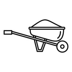 Poster - Soil wheelbarrow icon. Outline soil wheelbarrow vector icon for web design isolated on white background