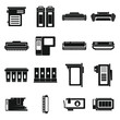 Cartridge toner icons set. Simple set of cartridge toner vector icons for web design on white background