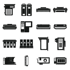 Poster - Cartridge toner icons set. Simple set of cartridge toner vector icons for web design on white background