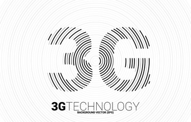 Poster - Vector 3G signal ripple line mobile network. Concept for mobile phone data sim card technology.