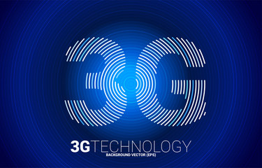 Poster - Vector 3G signal ripple line mobile network. Concept for mobile phone data sim card technology.