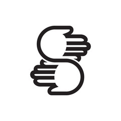 Poster - letter s holding hand care help symbol logo vector