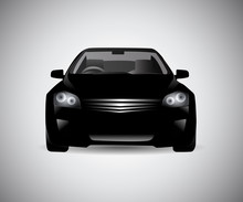 Black Car Side. Silhouette Vector Illustration