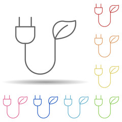 Aufkleber - Eco-friendly electricity outline in multi color style icon. Simple thin line, outline vector of ecology icons for ui and ux, website or mobile application